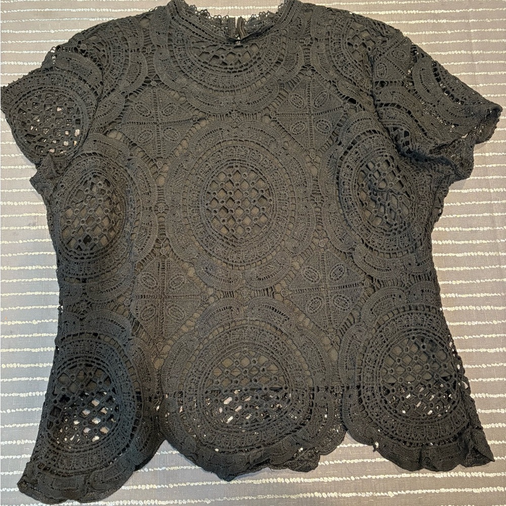 Elegant Black Lace Top